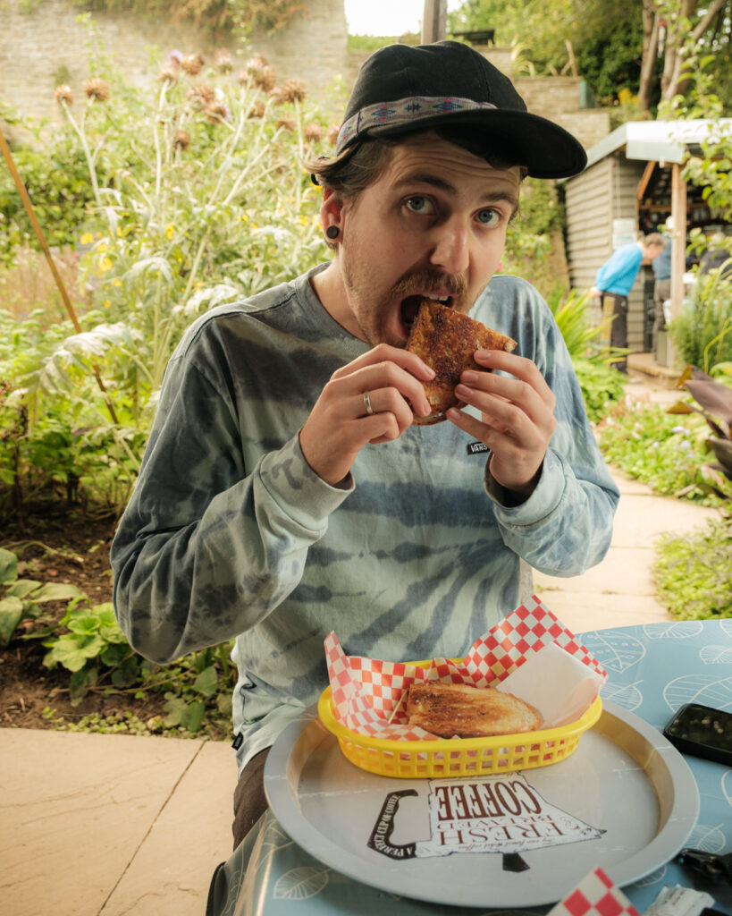 Eating lunch at The Bean Box during  One Day Itinerary for Hay-on-Wye